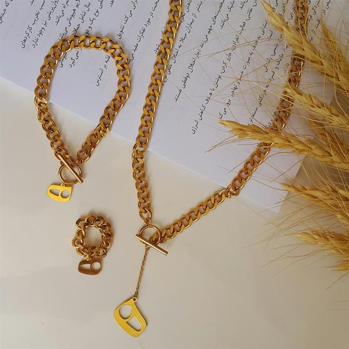 گردنبند دستبند انگشتر کارتیر برند نیمانی استیل رنگ ثابت